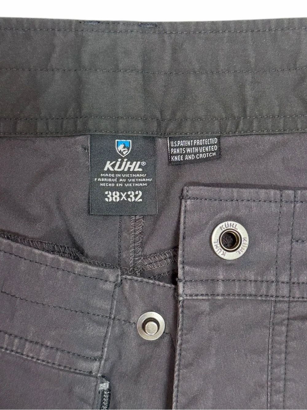 Kuhl Konfidant Air Pants Pants Mens 38x32 Gray Cargo Outdoor Hiking Stretch 5098