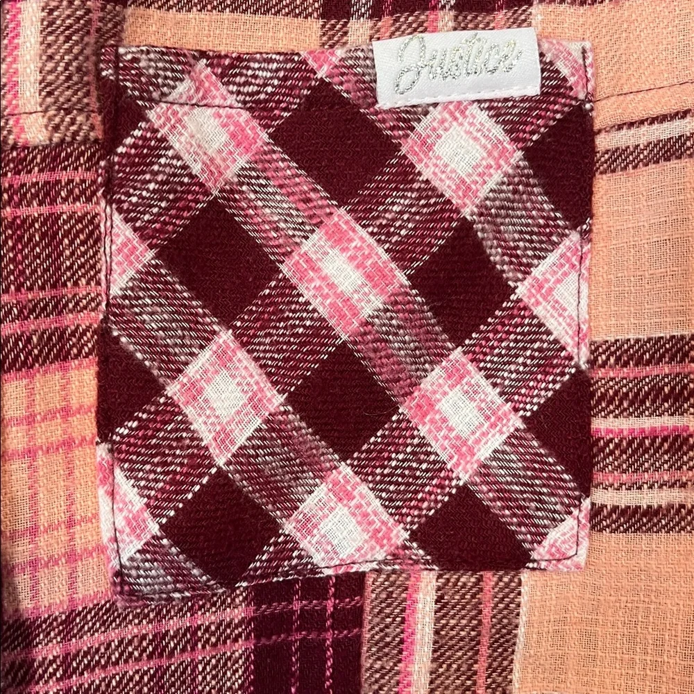 Justice front worn plaid