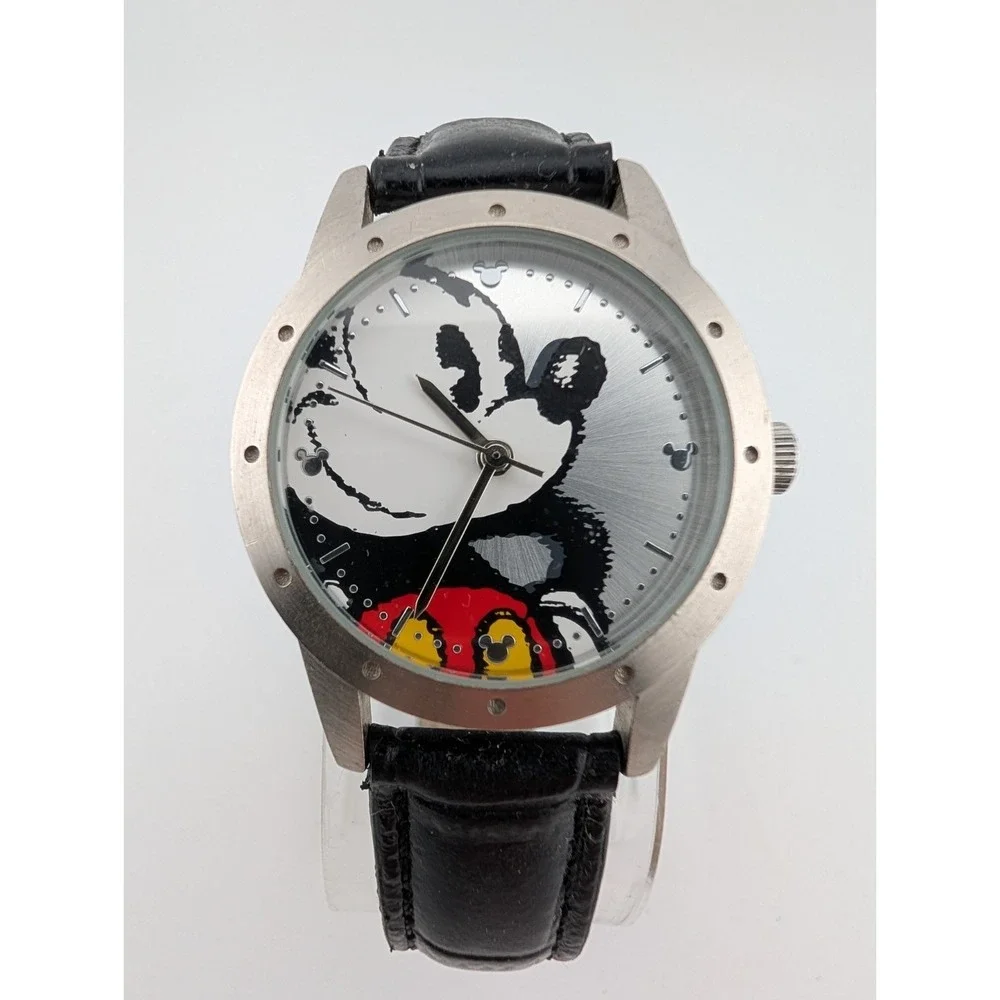 Disney Mickey Mouse Limited Release‎ Watch 33mm Case Leather Band- New Battery