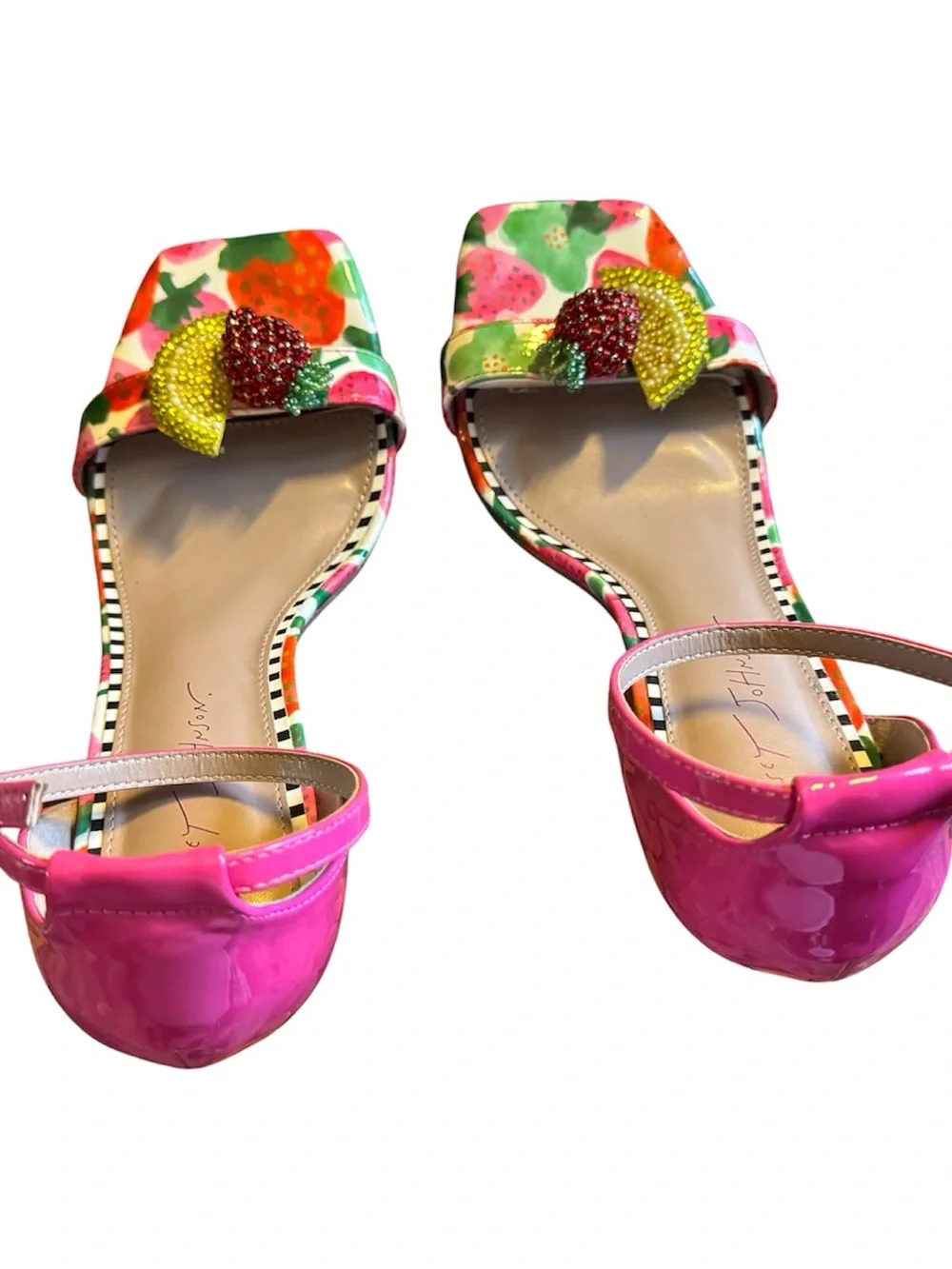 Betsey Johnson Harlem Fruit Vinyl Lucite Wedge Sandals -Two-Piece Style-Size 11