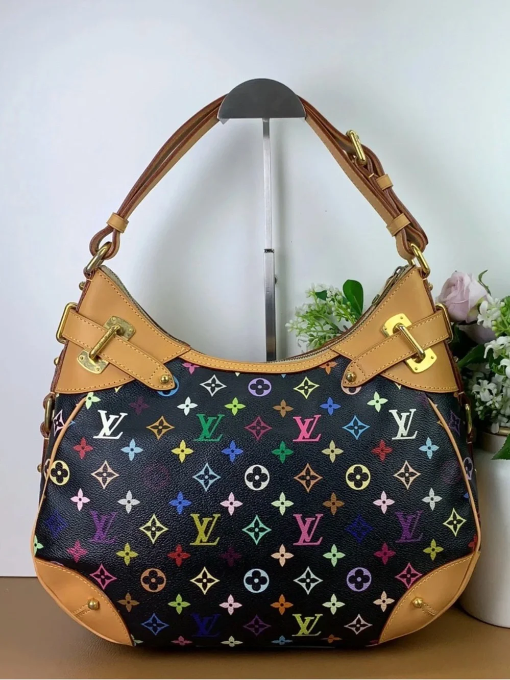 Auth Louis Vuitton Monogram Multicolor Greta Shoulder Bag Excellent Condition
