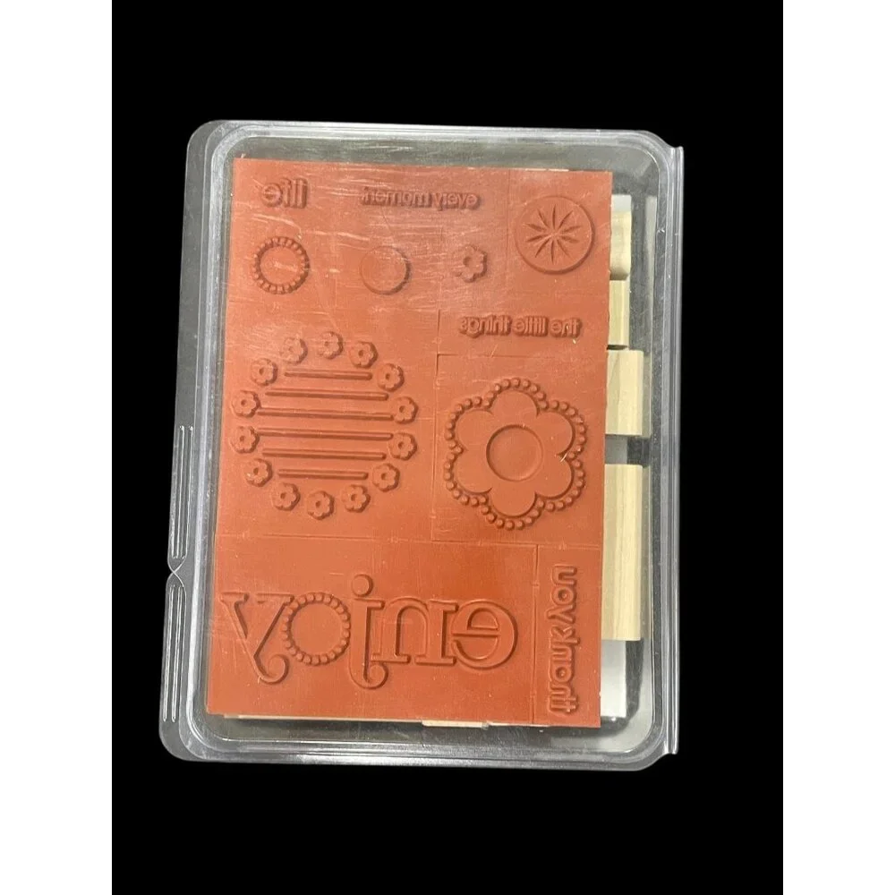 Stampin' Up! Enjoy Every Moment Wood‎ Rubber Stamp Set 11-Piece Floral