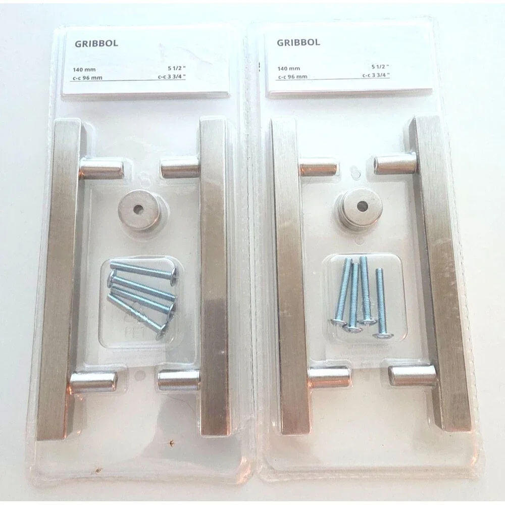 Ikea Gribbol Handle Pulls 2 Packs Of 2 Silver Tone 5 1/2