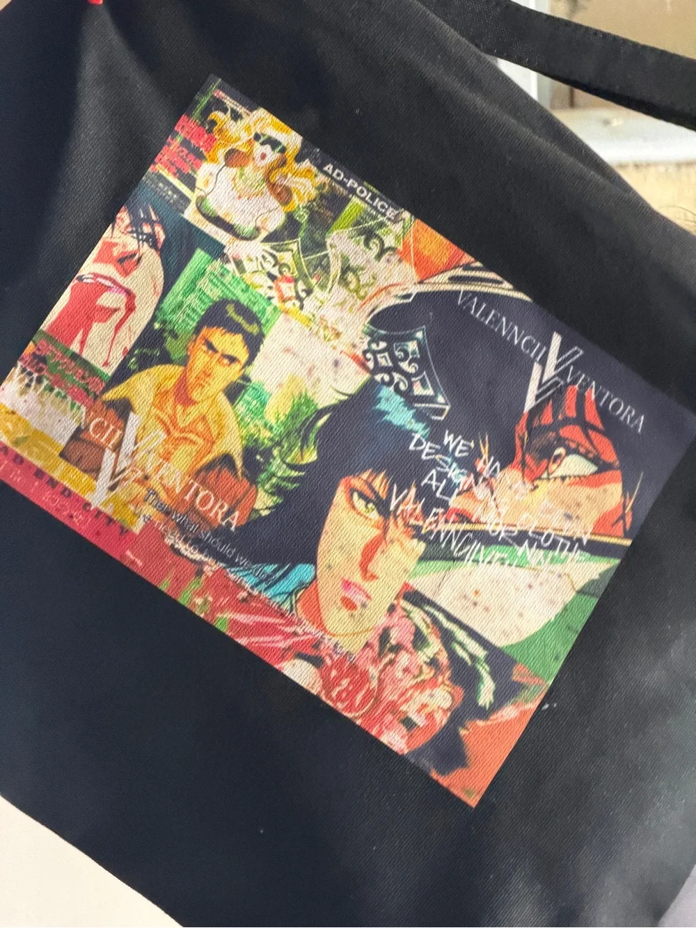 Valencini Multicolor Graphic Zip Satchel - Bold Red & Green Print