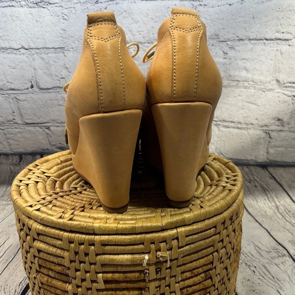 rag & bone Camel Lace-Up Wedge Sandals