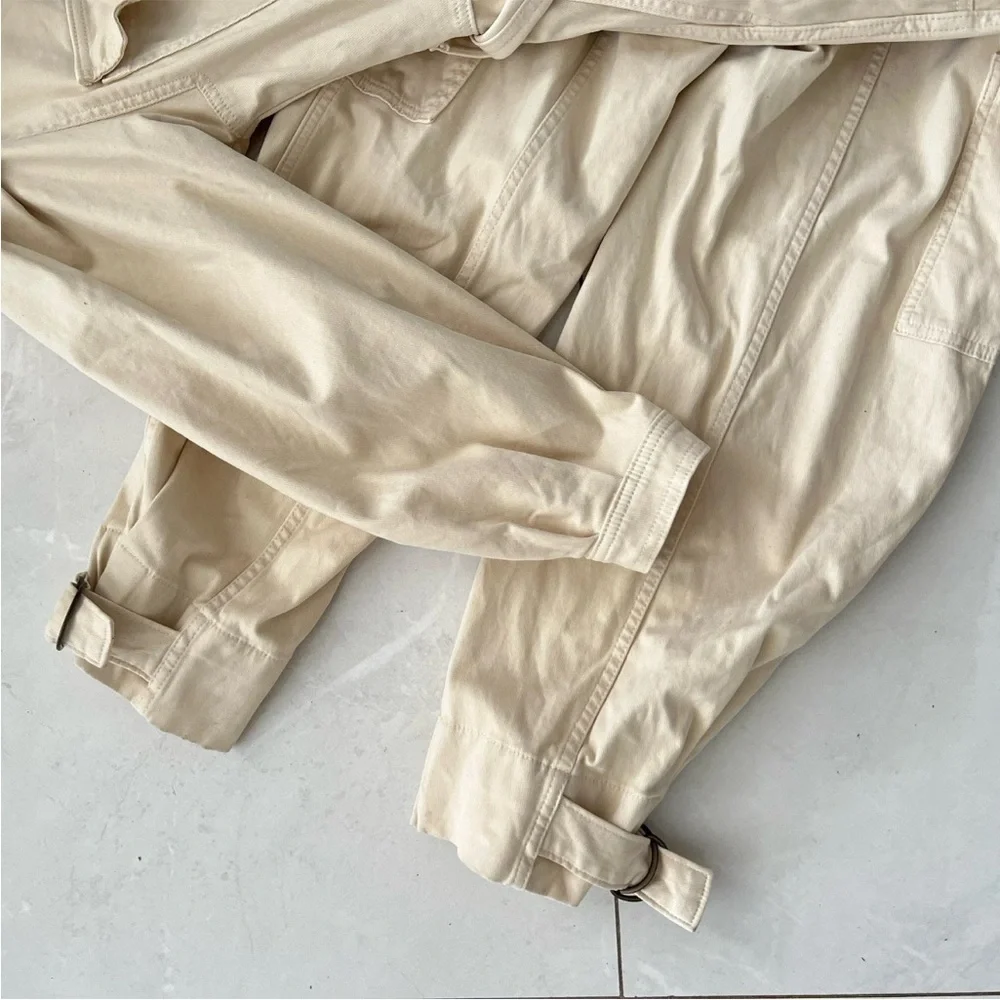 NEW Banana Republic Flightsuit Jumpsuit Beige SMALL Moleskin $190