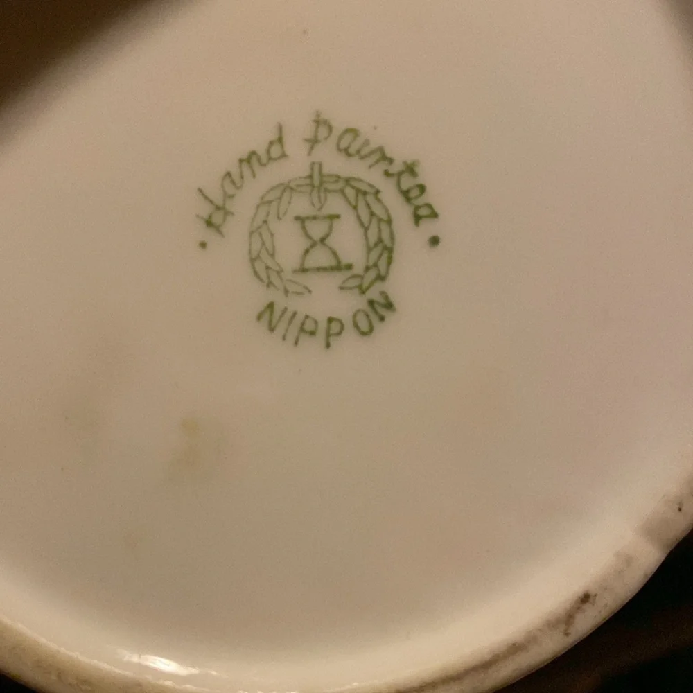 Nippon Porcelain Tea Strainer Drip Cup, Antique, Hand Painted