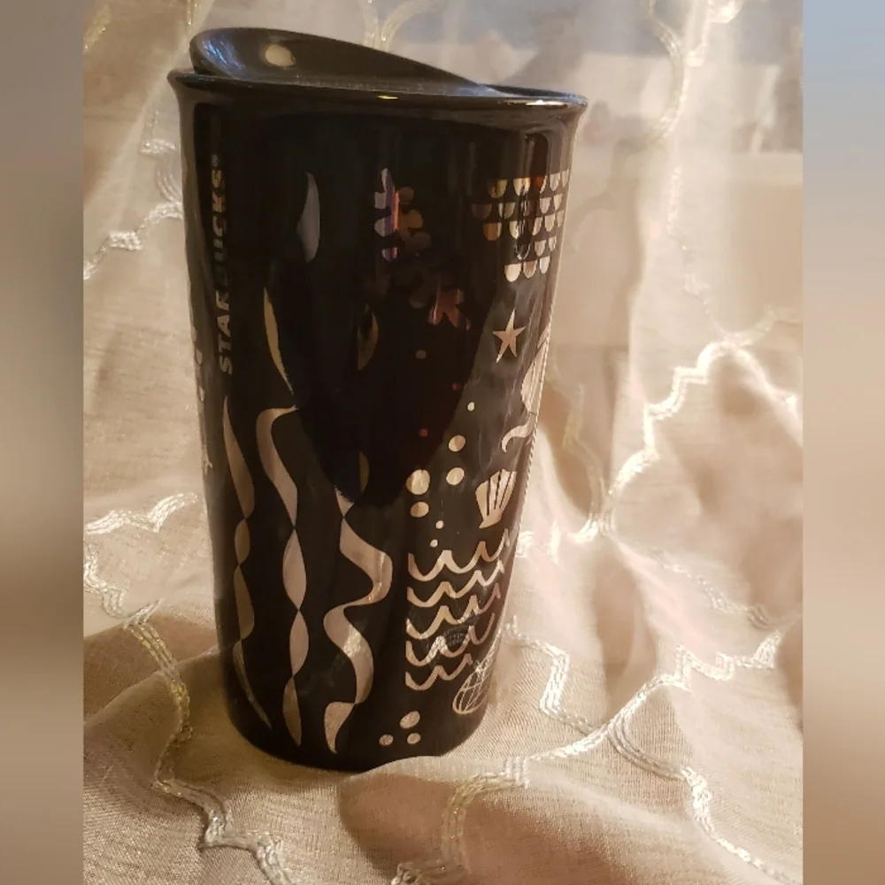 Starbucks 12 Oz. 2017 Anniversary Collection Siren Golden Mermaid Ceramic Tumble
