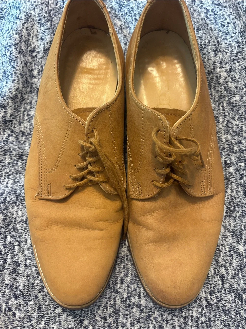 Dexter Men's Tan Leather Derby Lace-Up Shoes
