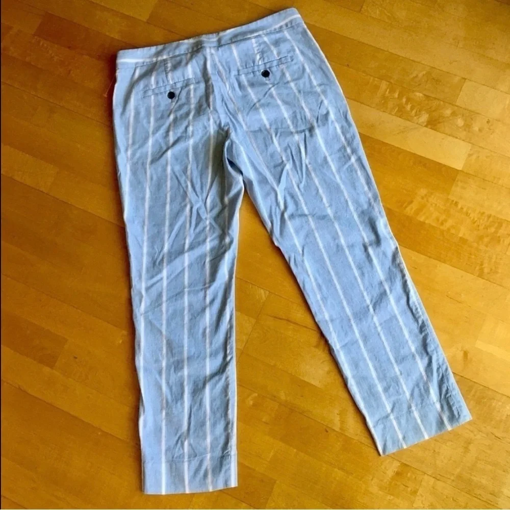 Banana Republic “Avery” Striped, Cropped, Wide Leg Capri, Blue, White, Size 6
