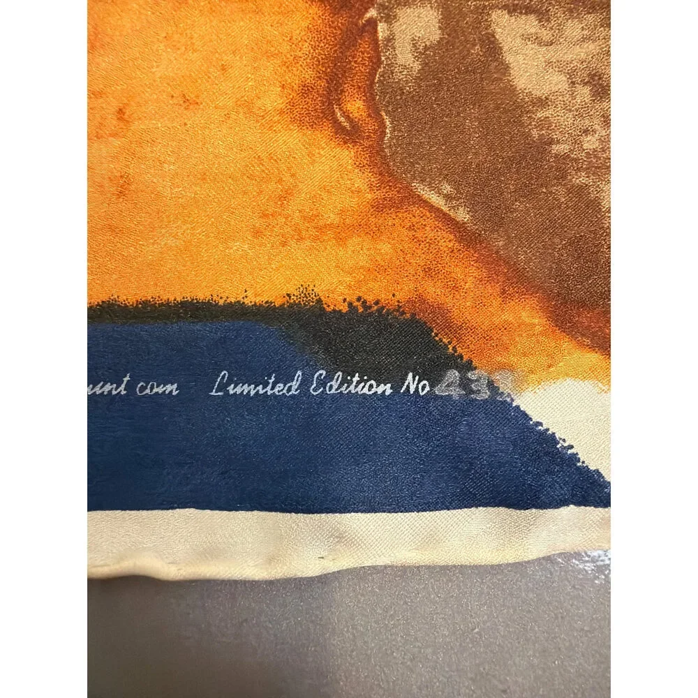 Vintage Rockmount Ranch Wear Silk Scarf Western Cowgirl Print Limited Edition
