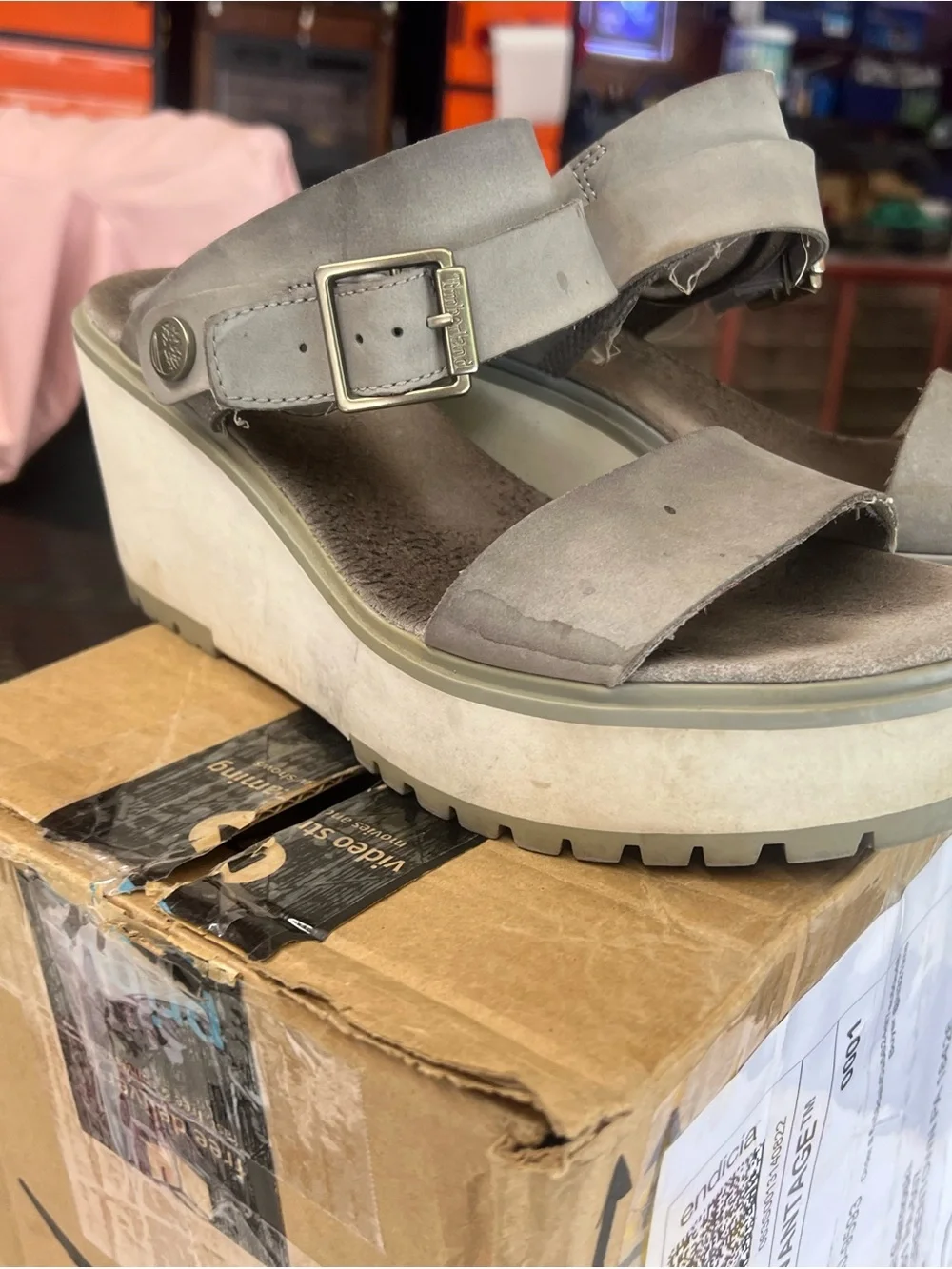 Timberland Women's Karolyn Platform Sandals/wedges in gray