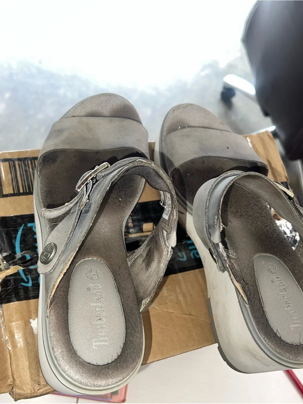 Timberland Women's Karolyn Platform Sandals/wedges in gray