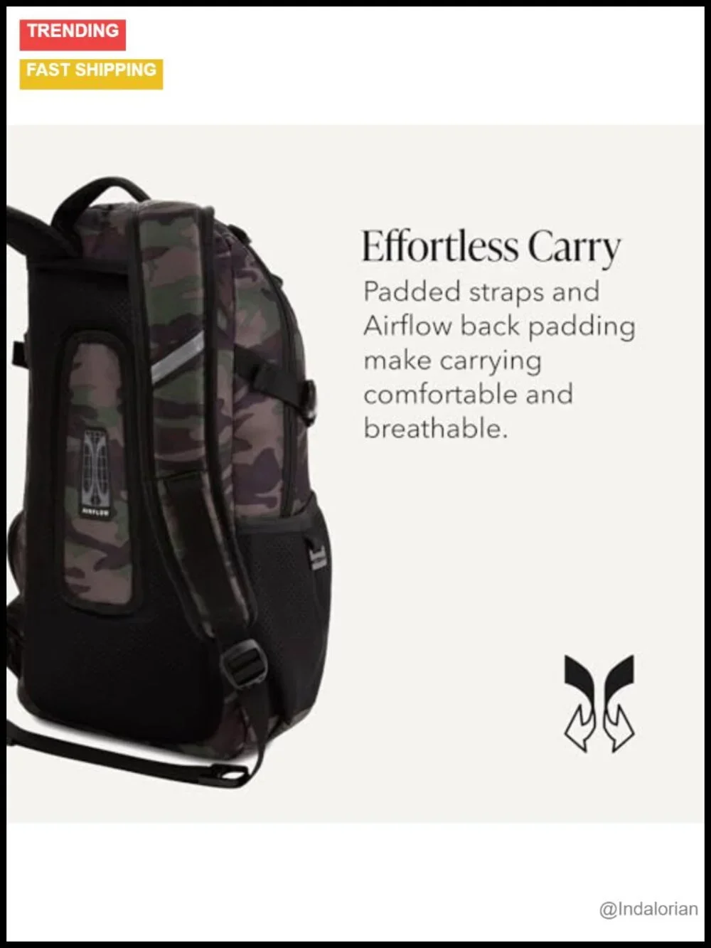 Slim Profile Daypack Backpack, Tablet Pocket, 15.9L, 18-Inch