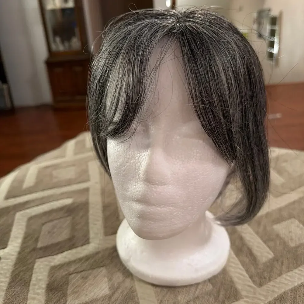 Grey Hair Topper For Thinning Hair (Human Hair Blend)