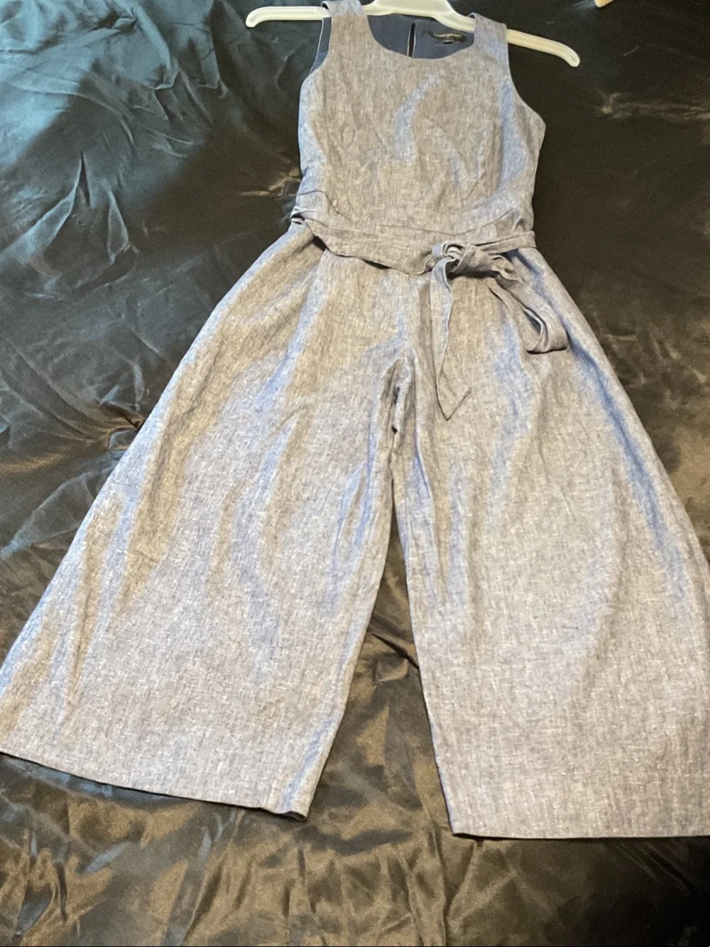 Banana Republic Sleeveless Linen-Blend Jumpsuit in Heather Blue
