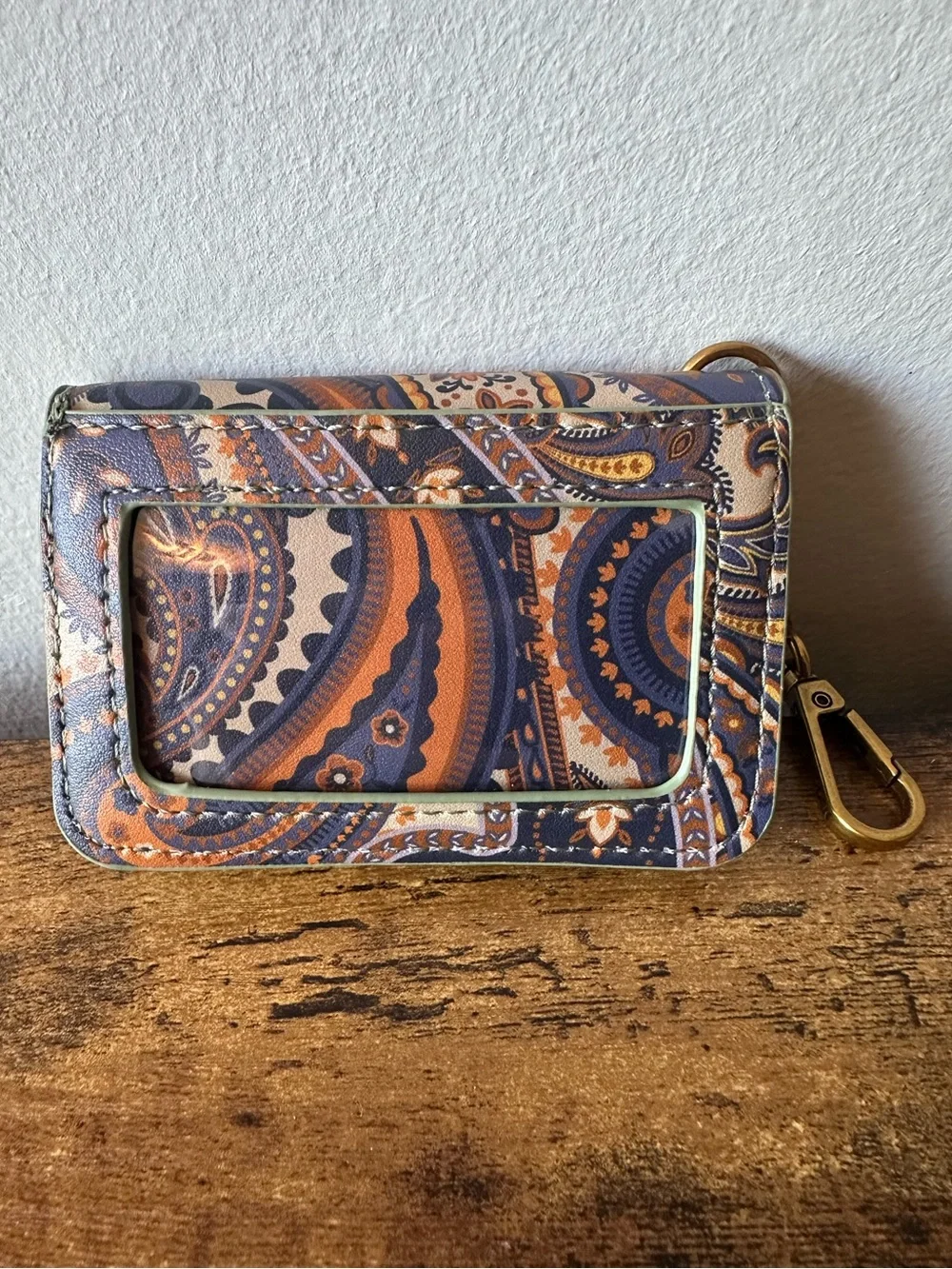 Steve Madden Paisley Cardholder Wallet Keychain Bag Charm Purple Orange NWOT