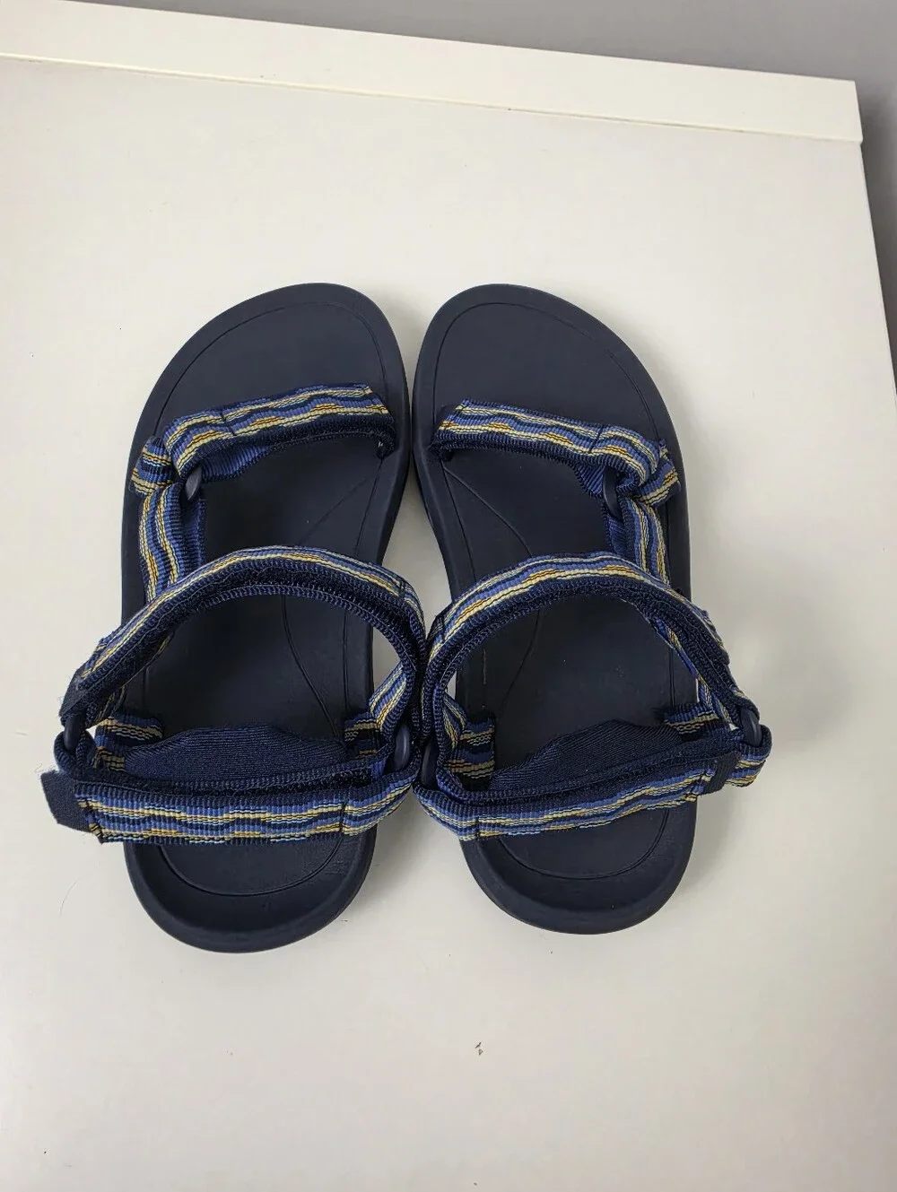 Teva Kids Navy Blue Strappy Sandals with Yellow & Light Blue Accents