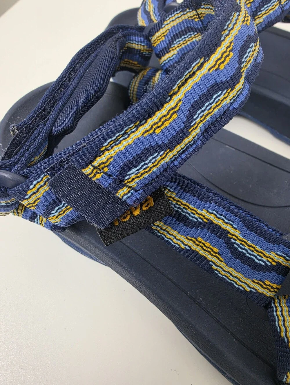 Teva Kids Navy Blue Strappy Sandals with Yellow & Light Blue Accents