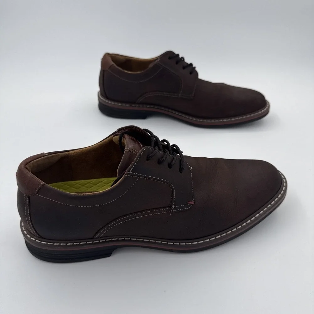 Florsheim Norwalk Plain Toe Oxford 10.5M Brown Crazy Horse Leather Dress Shoes