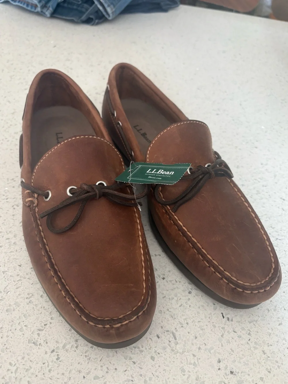 L.L.Bean Men’s Handsewn Camp Mocs Size 8.5 W (EE) Cactus Leather NWT