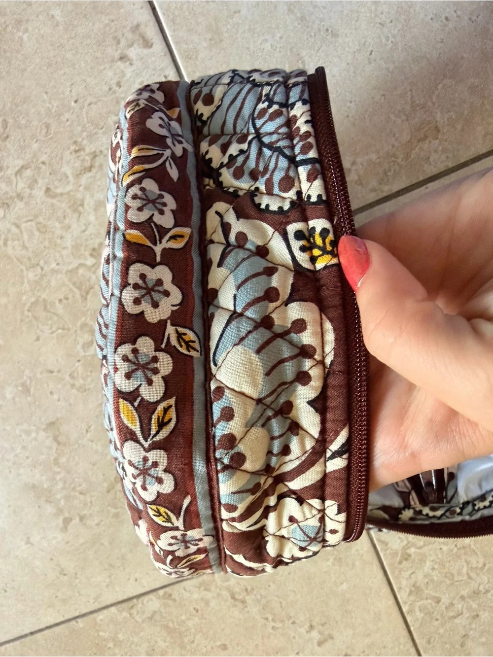 Vera Bradley Slate Blooms Jewelry or Make Up Organizer / Case