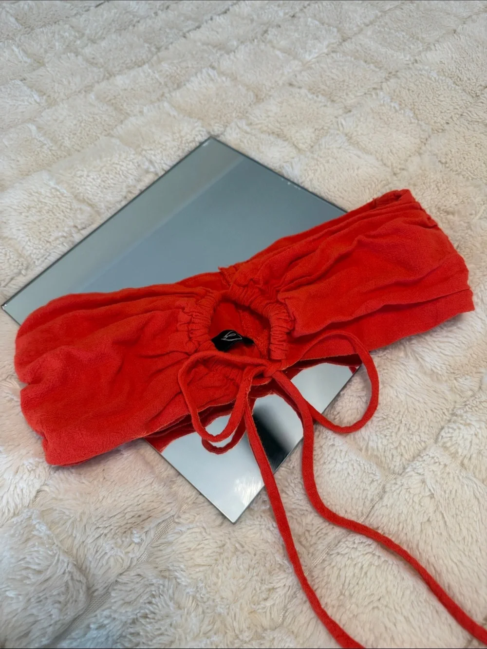 Red Women's Tie-Front tube top