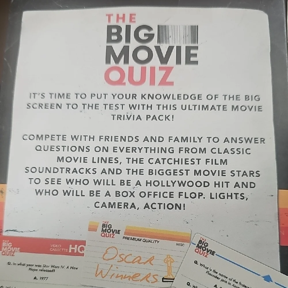 Big Movie Quiz Trivia Game NEW 12 & Up