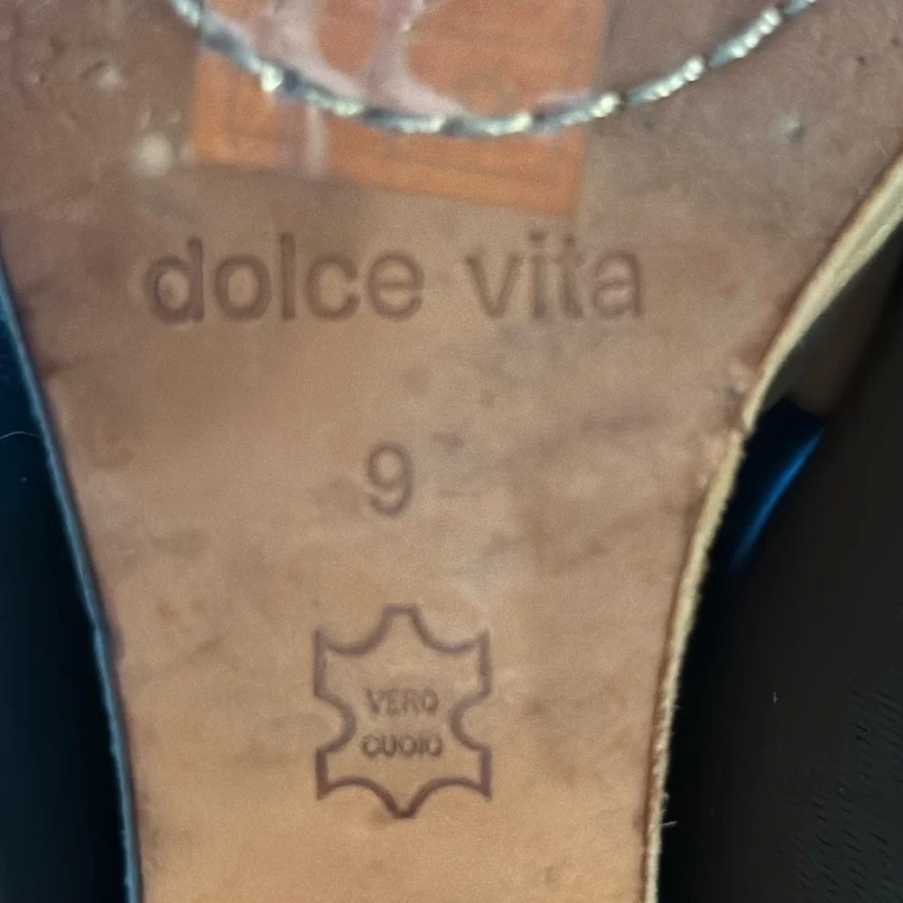 Dolce Vita camel tan suede platform heels straps sling‎ back Sz 9