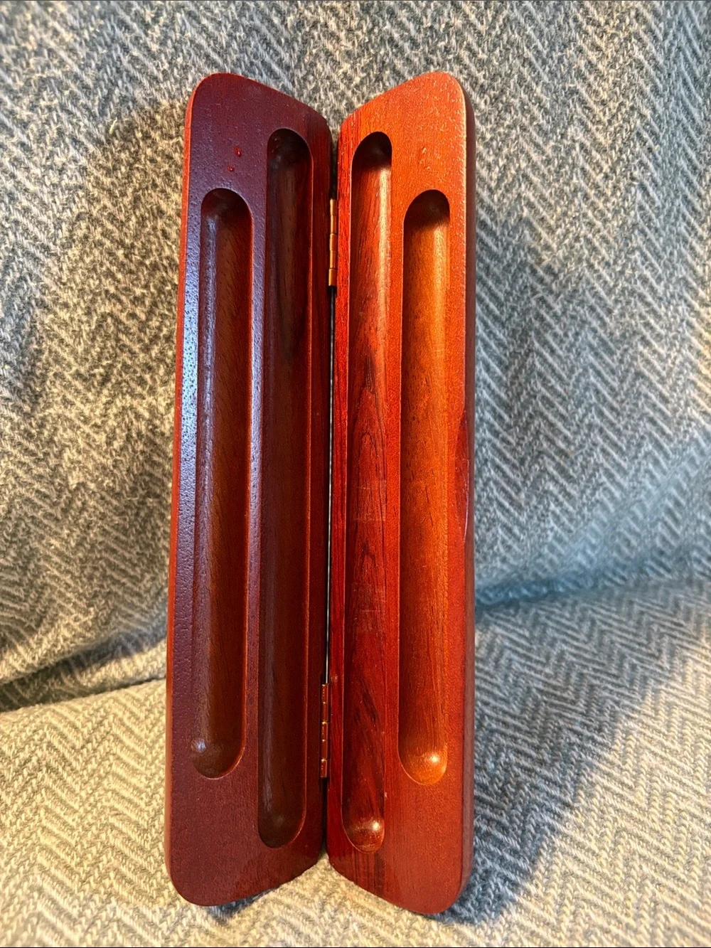 Wooden Ballpoint Pen and Letter Opener Set with Case - Mahogany Tone