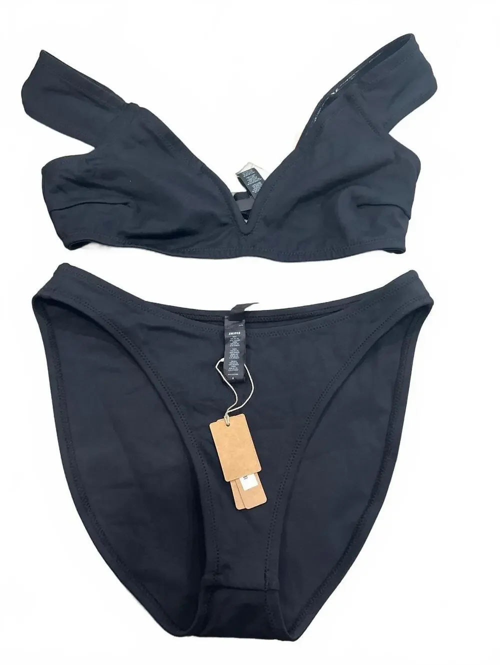 SKIMS SCULPTING SWIM OFF SHOULDER BIKINI TOP & Swim Mid Coverage Bottom