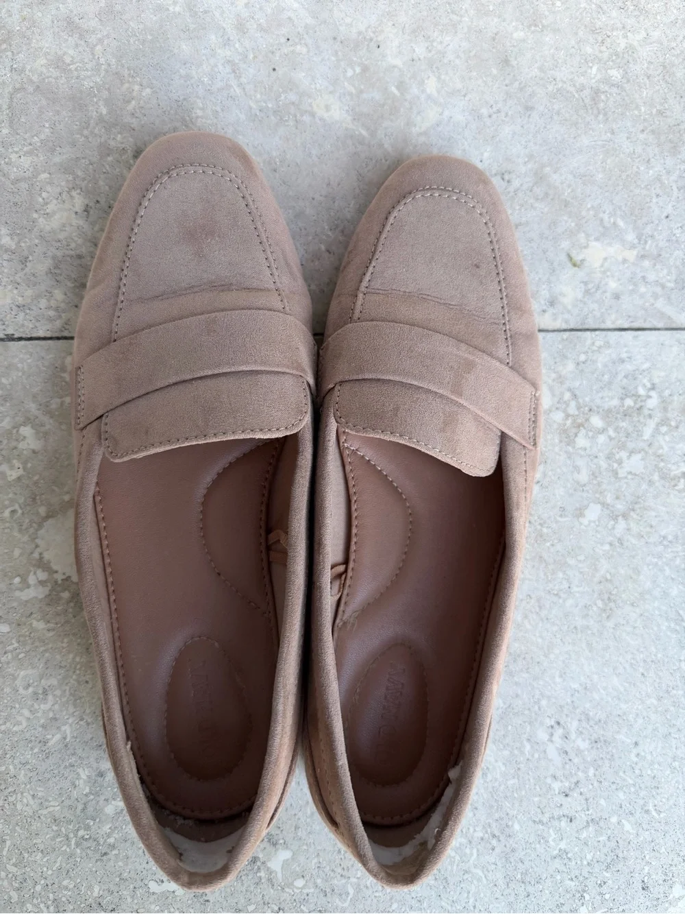 Women’s Suede Penny Loafers in Taupe