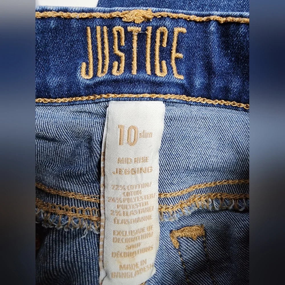 Justice Mid Rise Jeans / Jegging Kids Girls Size 10 Slim