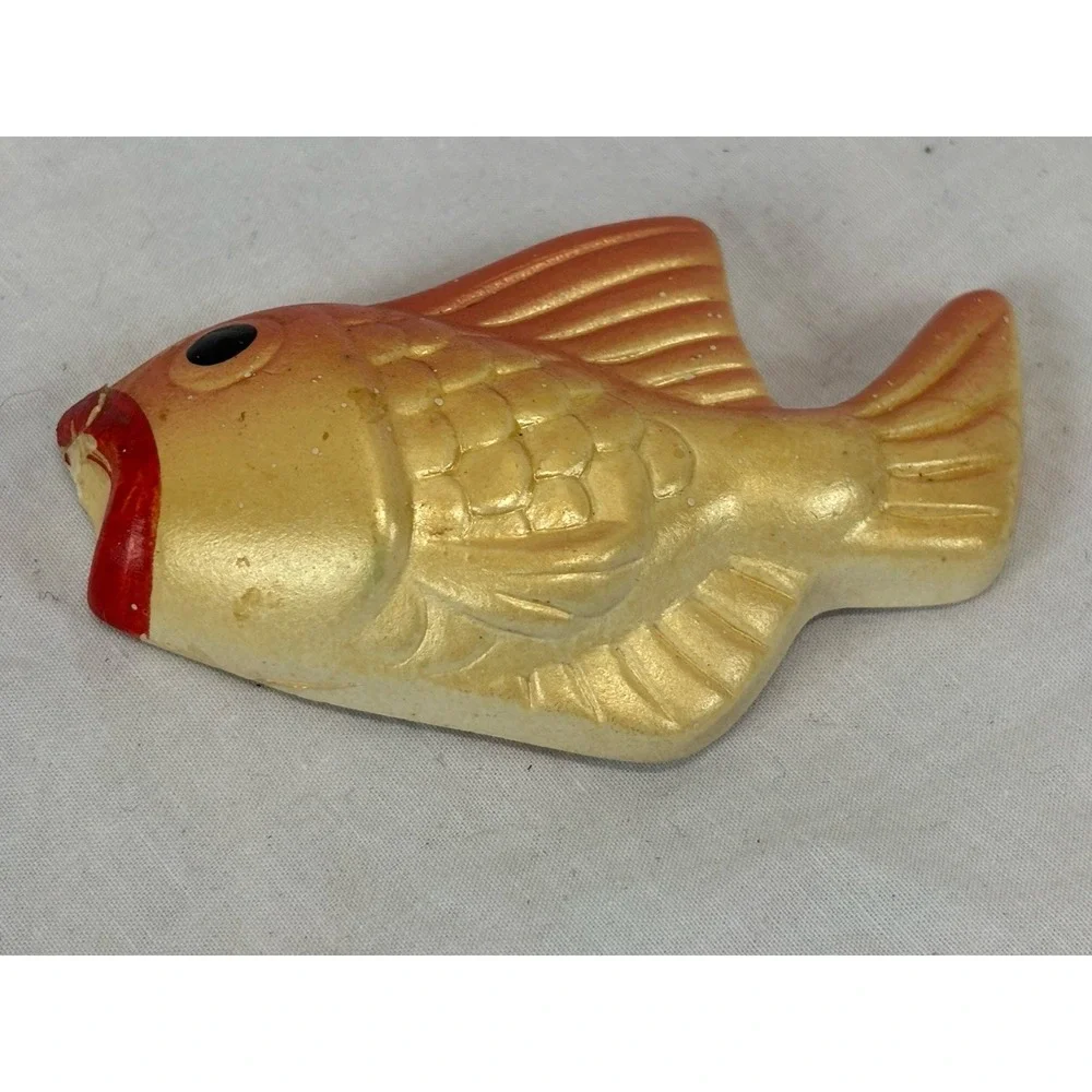 Vtg MCM Chalkware Fish *Set Of 3*  Wall Hanging Bathroom Decor Maximalist READ