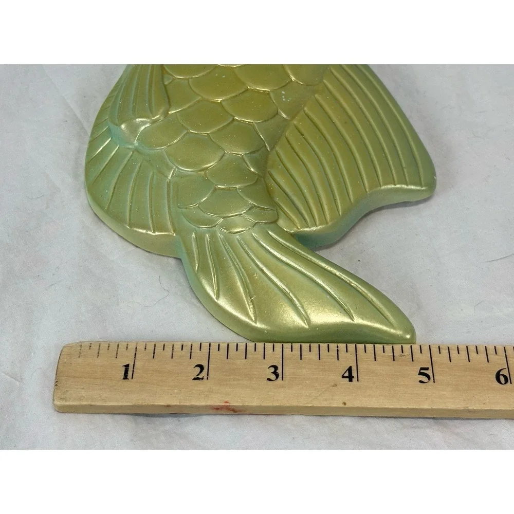 Vtg MCM Chalkware Fish *Set Of 3*  Wall Hanging Bathroom Decor Maximalist READ
