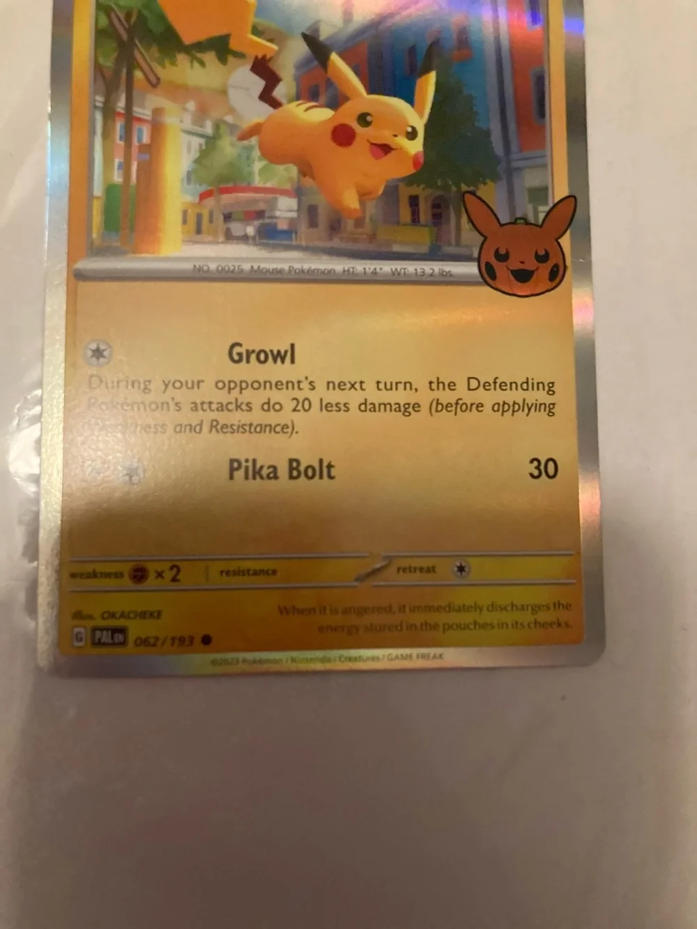Pokemon Pikachu Trading Card Pair - Yellow