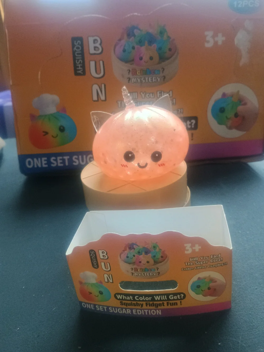 Green Sparkle Kawaii Bun Squishy Toy