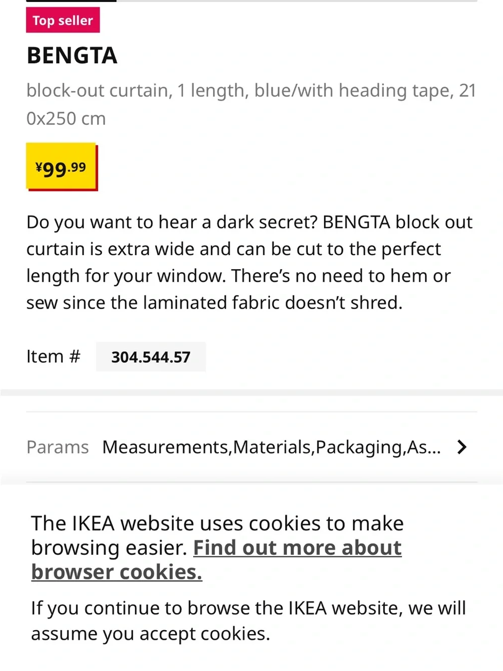 IKEA two curtains