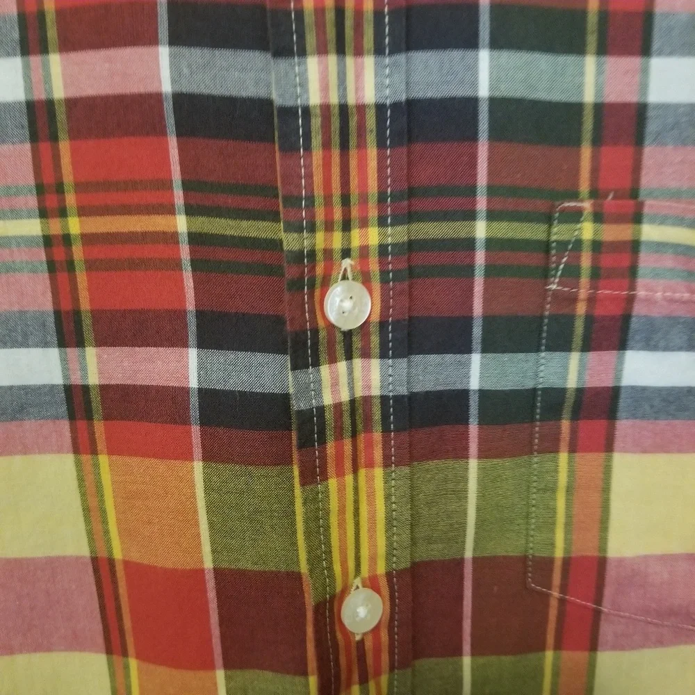 J. Crew plaid button