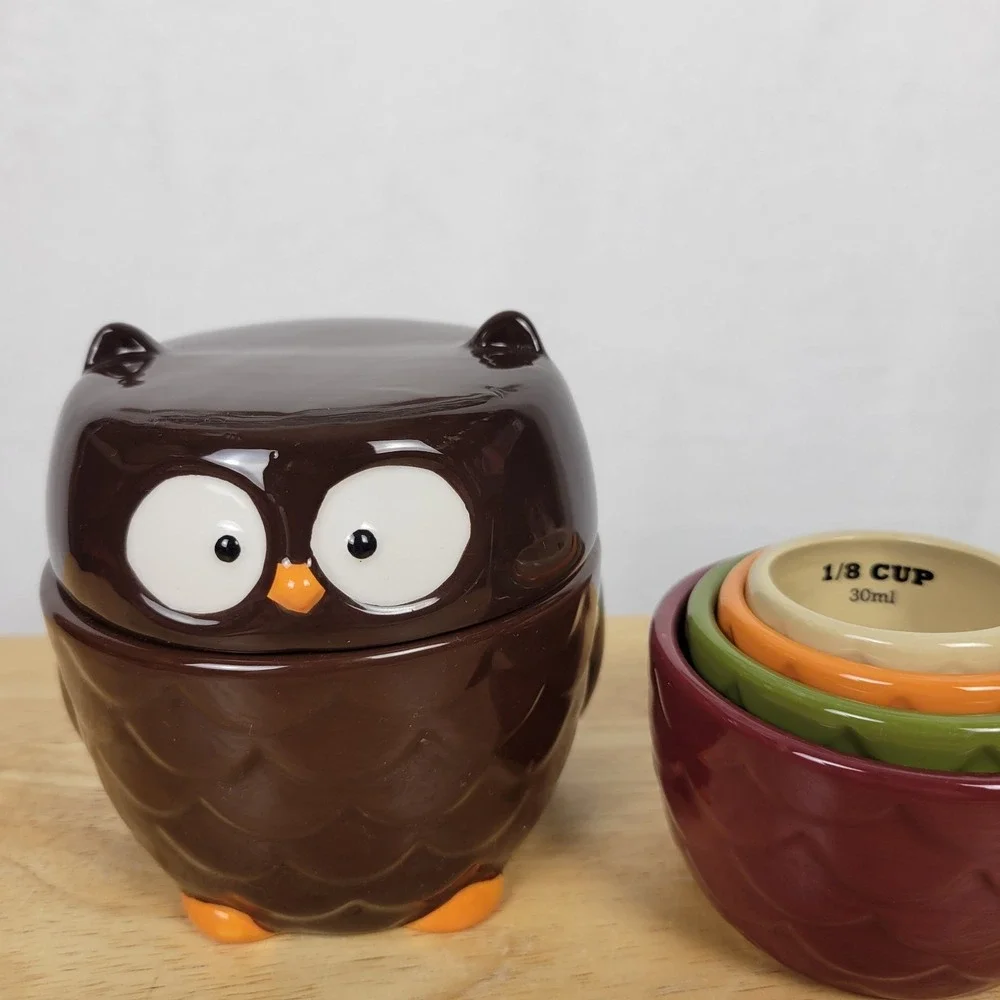 Tag Ceramic Woot Owl Nesting Measuring Cups 4