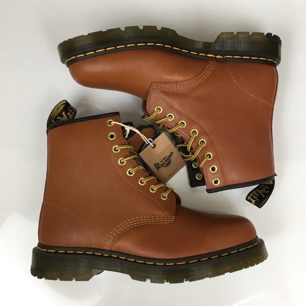 Dr. Doc Martens Classic 1460 Boots NEW Brown Leather Lace-Up Sherpa Lined Mens 8