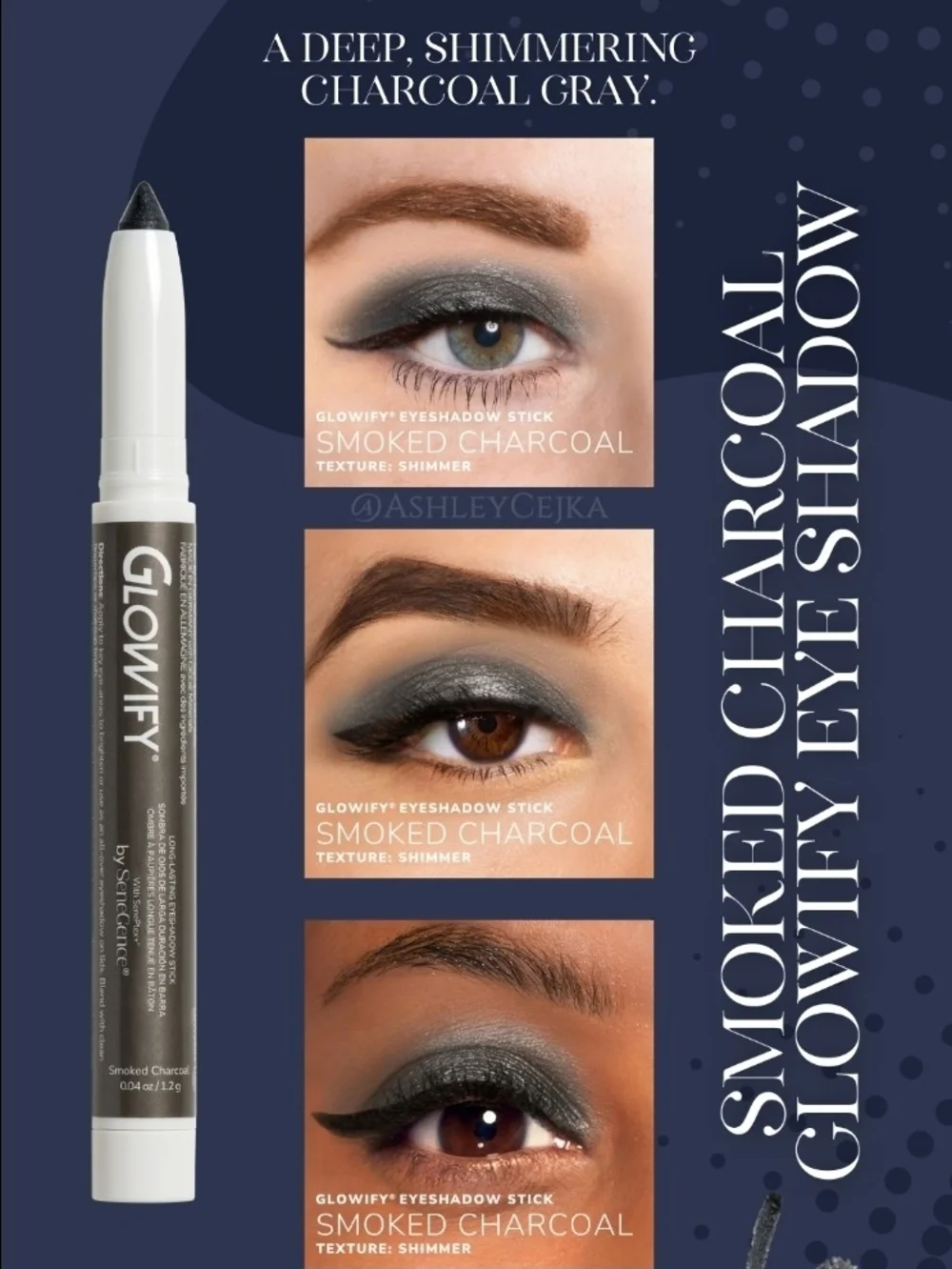 SeneGence Glowify Eyeshadow Stick - Smoked Charcoal Shimmer