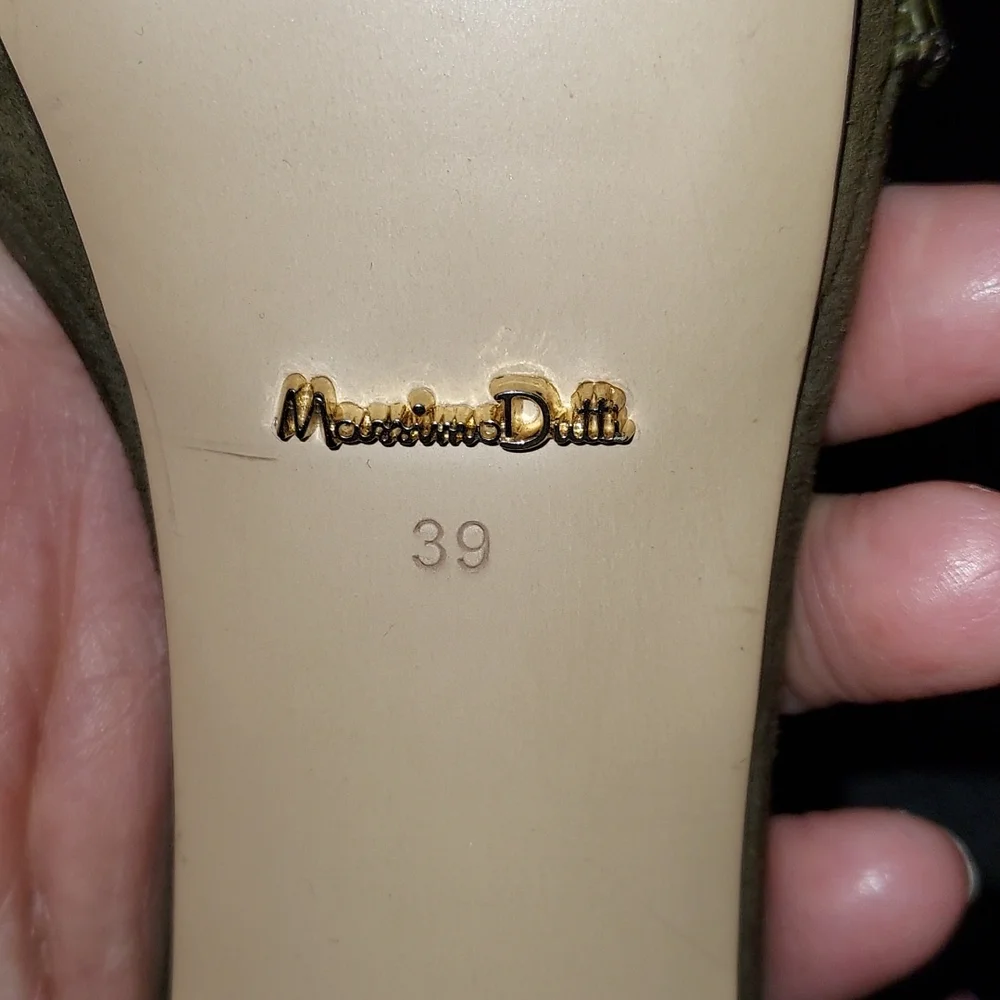 MASSIMO DUTTI NWT OLIVE LEATHER STRAPPY PLATFORMS PUMPS