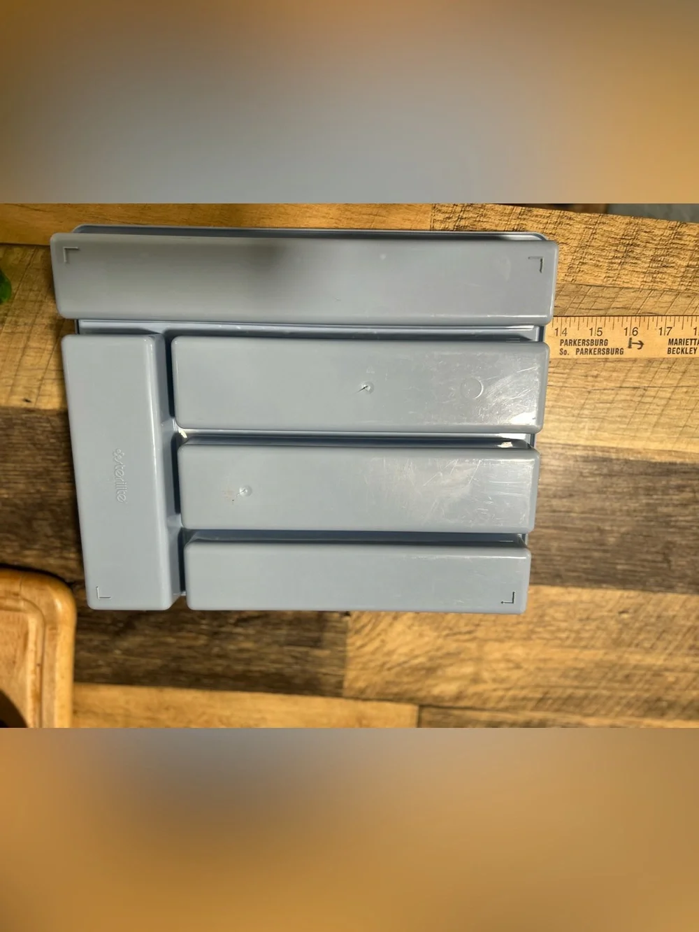 Vintage Country Blue Sterilite Utensil Tray | Cottagecore Kitchen Organizer