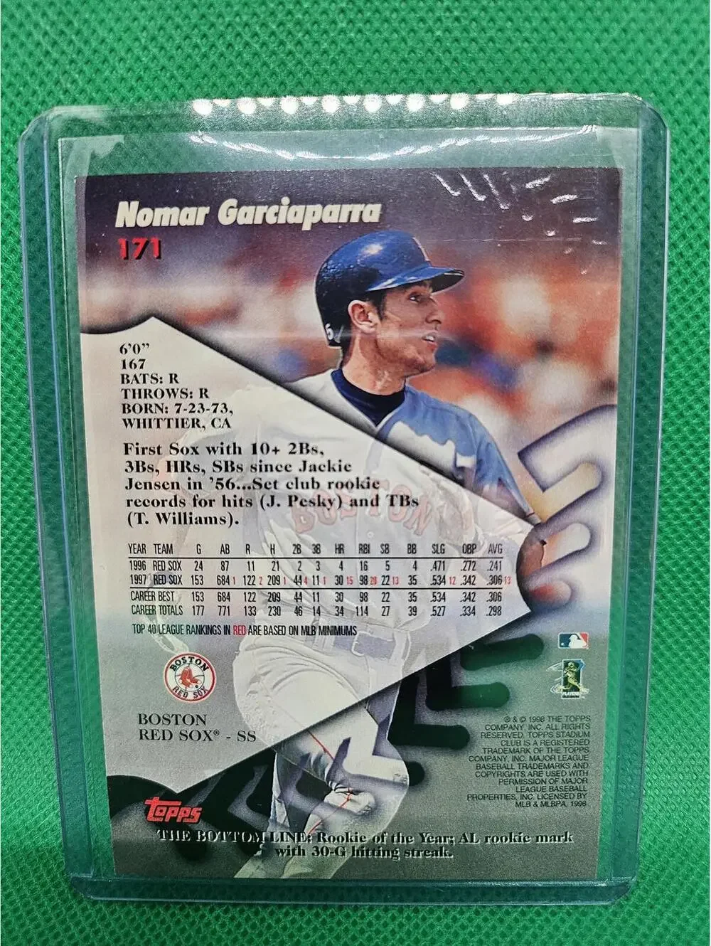 Nomar Garciaparra Boston Red Sox 1998 Stadium Club #171 - RAW Mint
