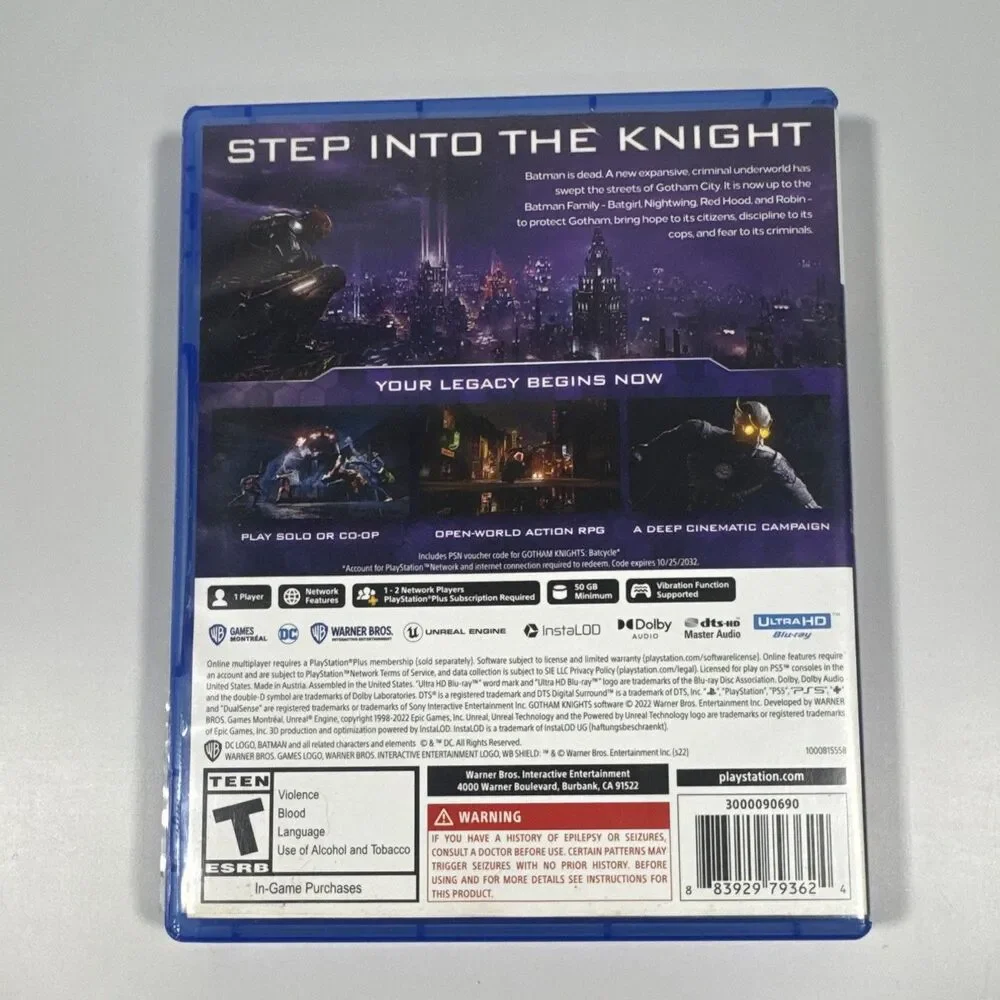 Warner Bros. Gotham Knights PS5 T-Teen Multiplayer Online Play Action RPG
