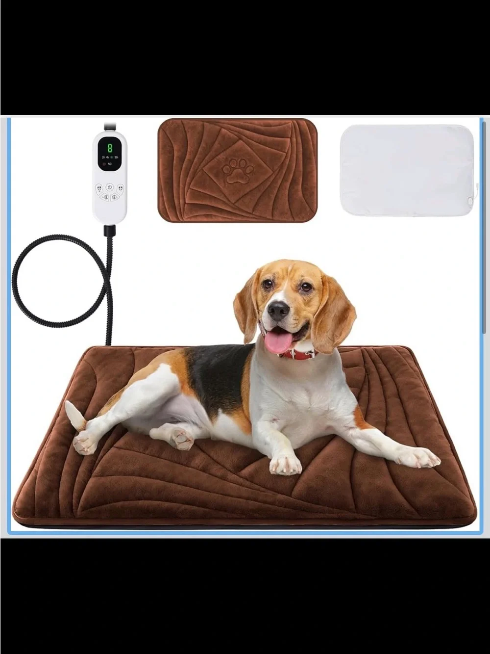 Dog Heating Pad with Washable Cover, Adjustable Temperature & Timer - New in Box