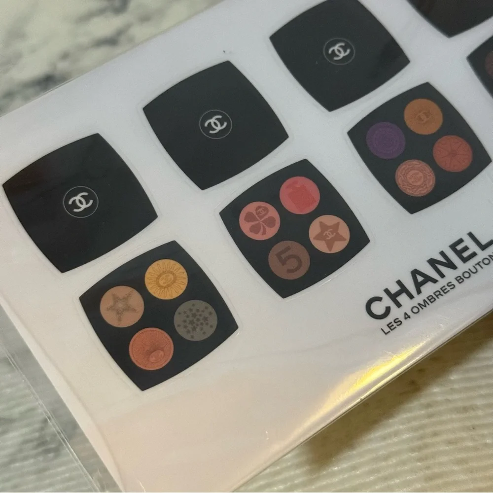 Chanel Sticker Sheet: Chanel Beauty Stickers of Les 4 Ombres Boutons Eyeshadow