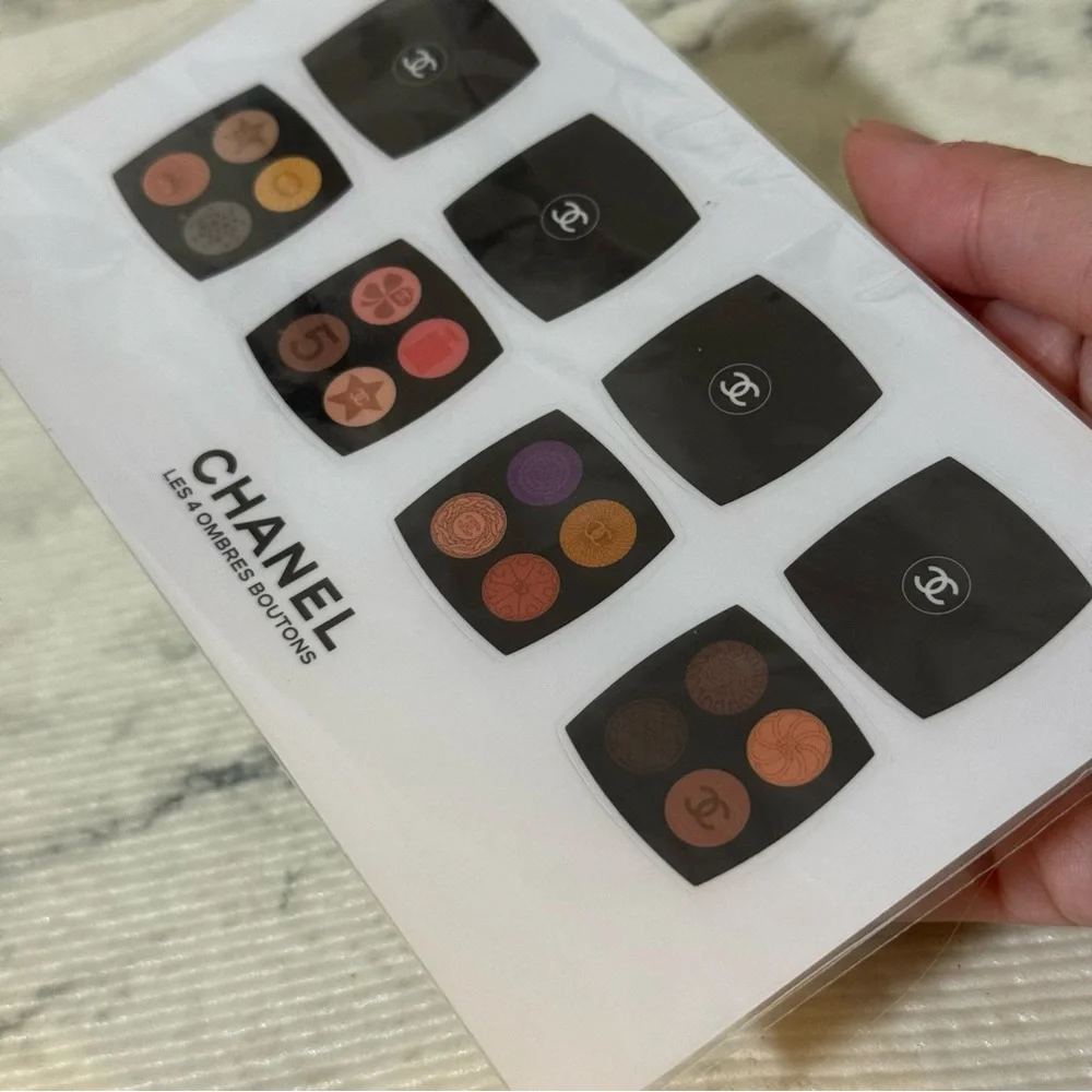 Chanel Sticker Sheet: Chanel Beauty Stickers of Les 4 Ombres Boutons Eyeshadow