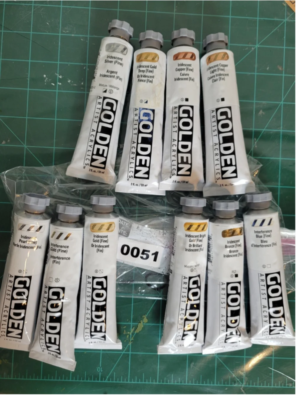 #51 Golden Heavy Body Acrylic 2oz Paint Lot Of 10 Colors New/Sealed.